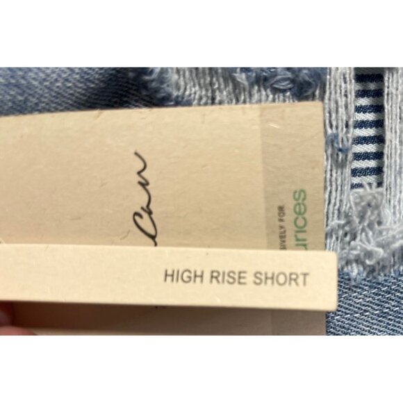 Kancan Womens High Rise Denim Shorts Size 14 Distressed Ripped Style Blue - Picture 3 of 6